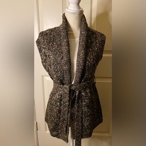 Chicos Brown Multicolor Sleeveless Sweater Vest Size 1 EUC